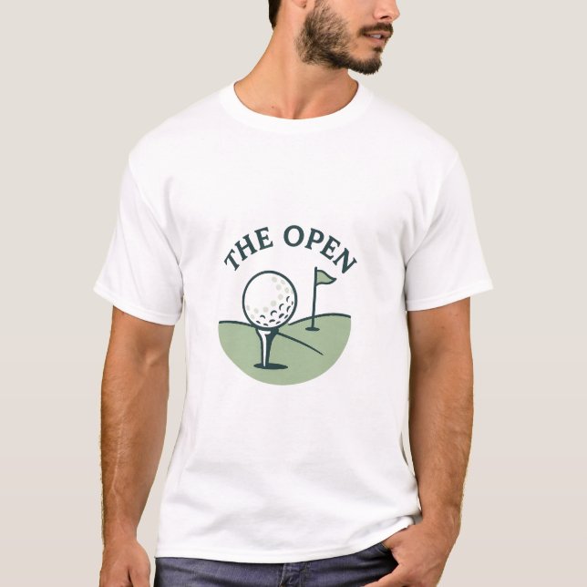 The Open – Minimalistisches Golf-Design T-Shirt (Vorderseite)