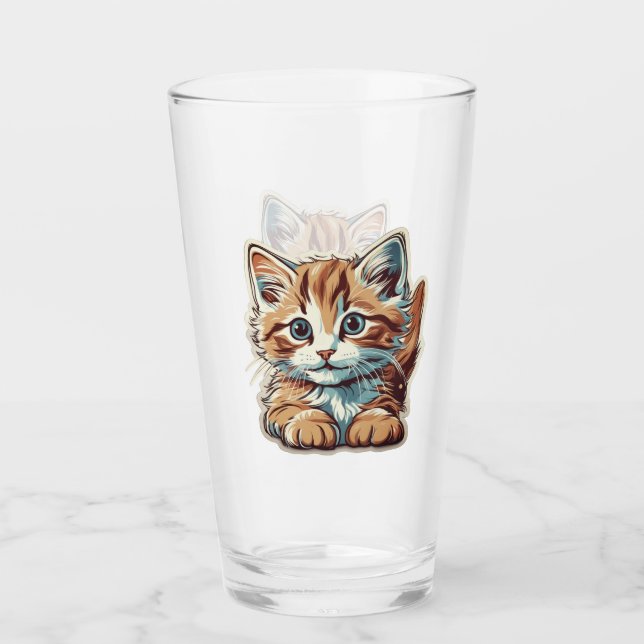 The orange kitten full of mischief glas (Vorderseite)