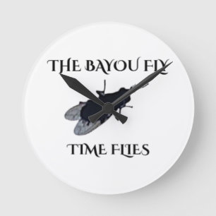 The Original Bayou Fly Die Zeit Fliegt Runde Wanduhr