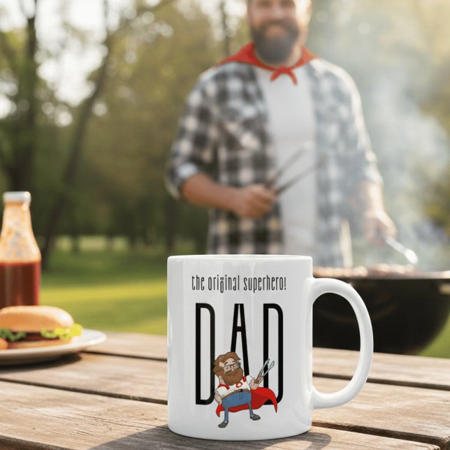 The Original Superhero Dad Funny Father's Day  Kaffeetasse (Von Creator hochgeladen)