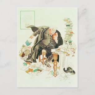 The Outline of Sanity' Satirical Cartoon Postkarte