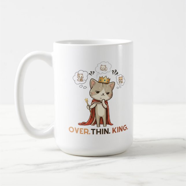 The Overthinking King Kaffeetasse (Links)