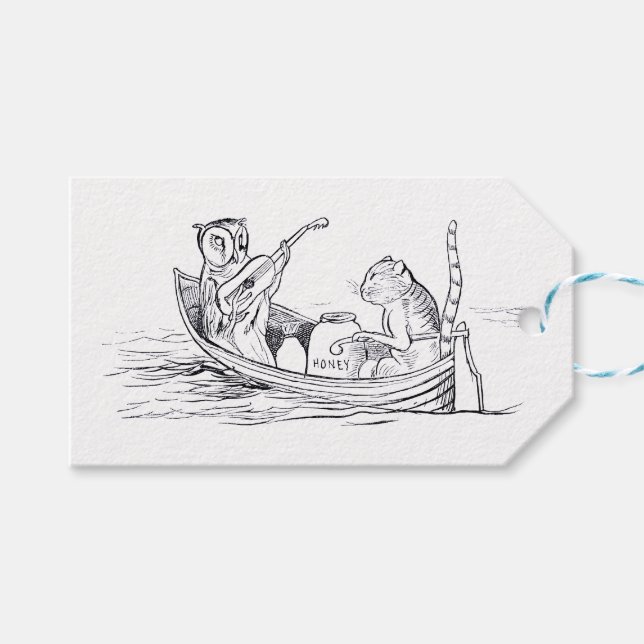 The Owl and the Pussycat (von Edward Lear) Geschenkanhänger (Vorderseite (Horizontal))