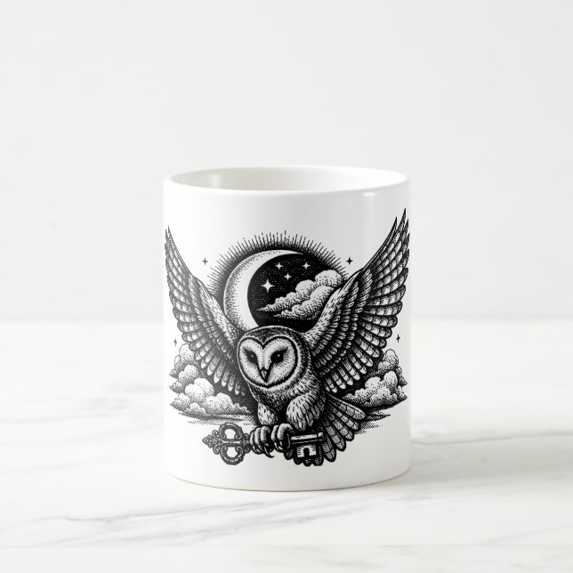 The Owl’s Secret Key - Gothic Engraving Kaffeetasse (Mittel)
