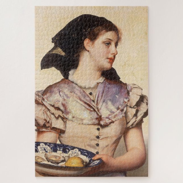 The Oyster Girl (von Karl Gussow) Puzzle (Vertikal)