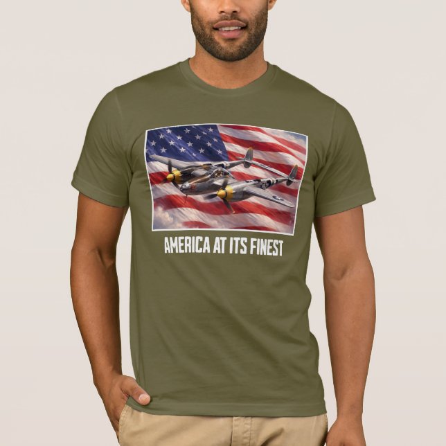 The P-38 Lightning - America at its Finest T-Shirt (Vorderseite)
