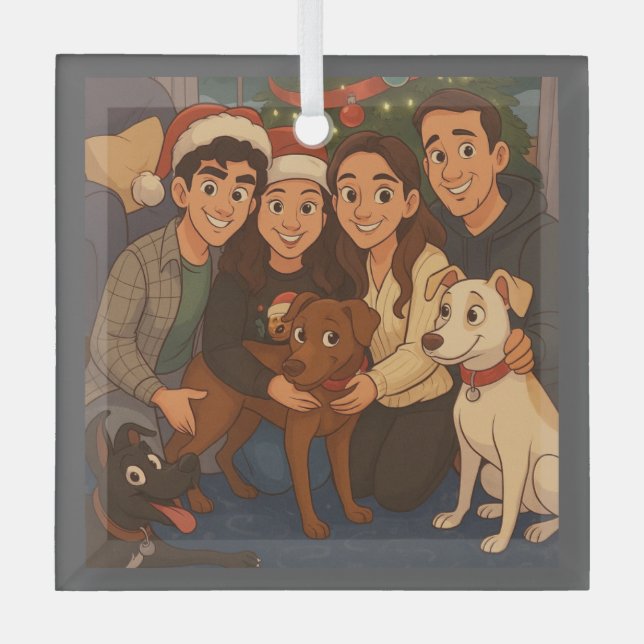 The pack at Christmas  Ornament Aus Glas (Vorderseite)