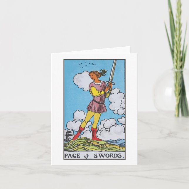 The Page of swords blank card Karte (Vorderseite)