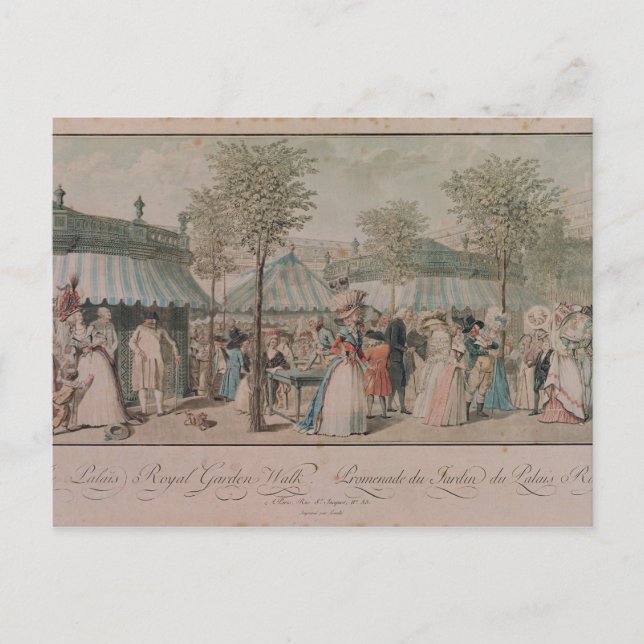 The Palais Royal Garden Walk, 1787 Postkarte (Vorderseite)