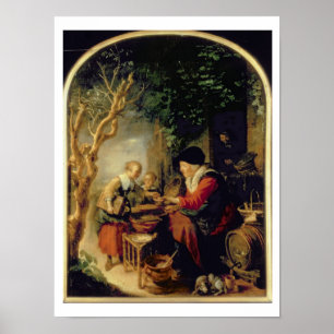 The Pancake Seller, 1650-55 (Öl auf Tafel) Poster