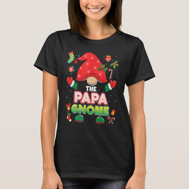The Papa Gnome Matching Family Merry Christmas Paj T-Shirt (Vorderseite)