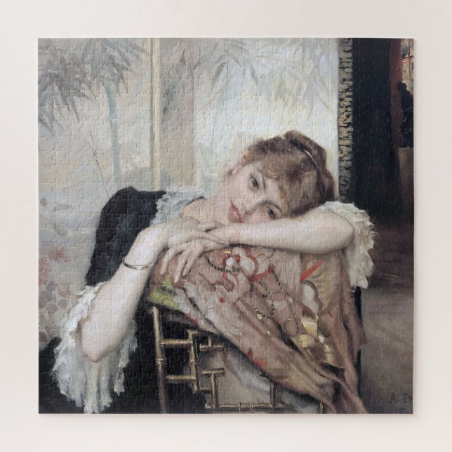The Parisienne von Albert Edelfelt 1883 Puzzle (Vertikal)