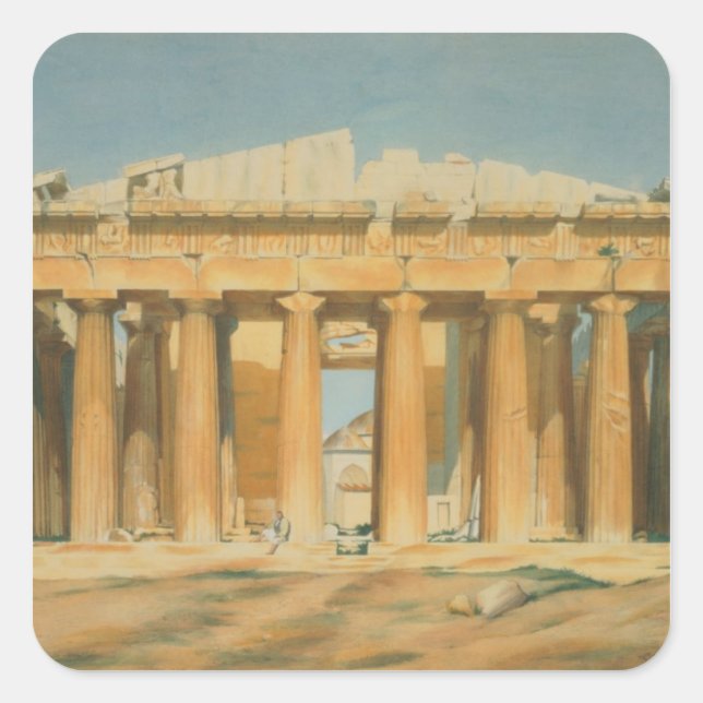 The Parthenon, Athen, 1810-37 Quadratischer Aufkleber (Vorderseite)