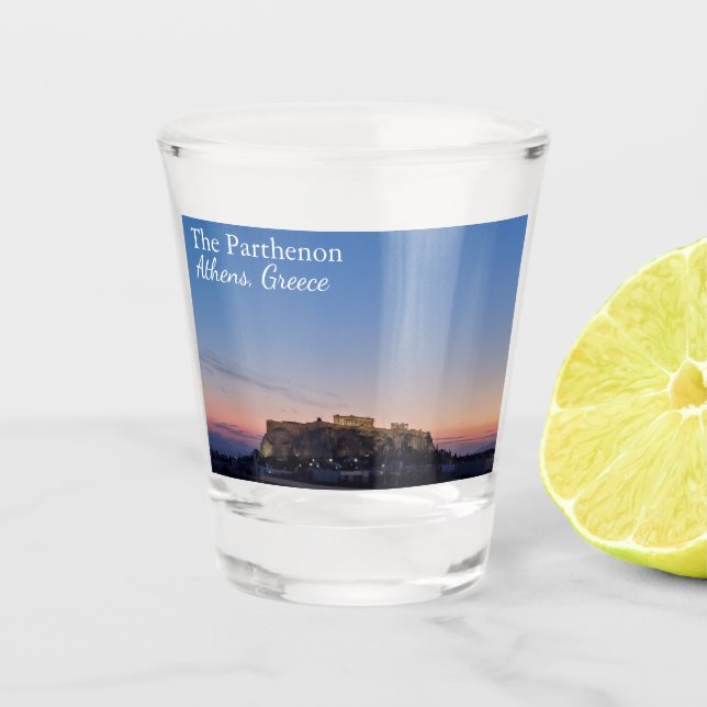 The Parthenon Athens Greece Sunset Souvenir Schnapsglas (Vorderseite)