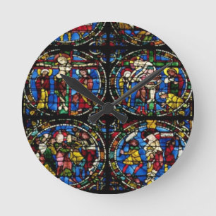 The Passion, lancet window in the west facade, 12t Runde Wanduhr