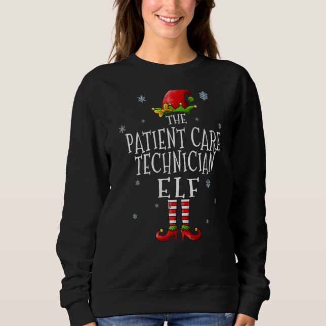 The Patient Care Technician Elf Squad  Xmas Groupe Sweatshirt (Vorderseite)
