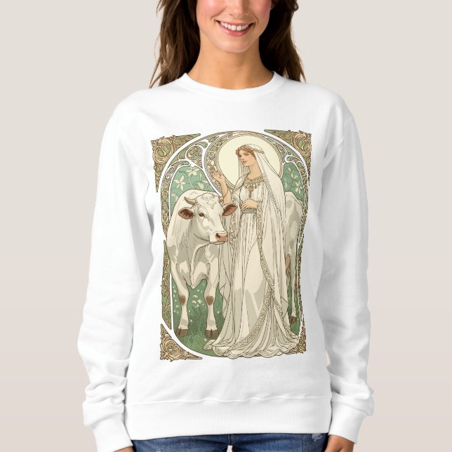 The Patron Saint of Dairy Workers St Brigid Sweatshirt (Vorderseite)