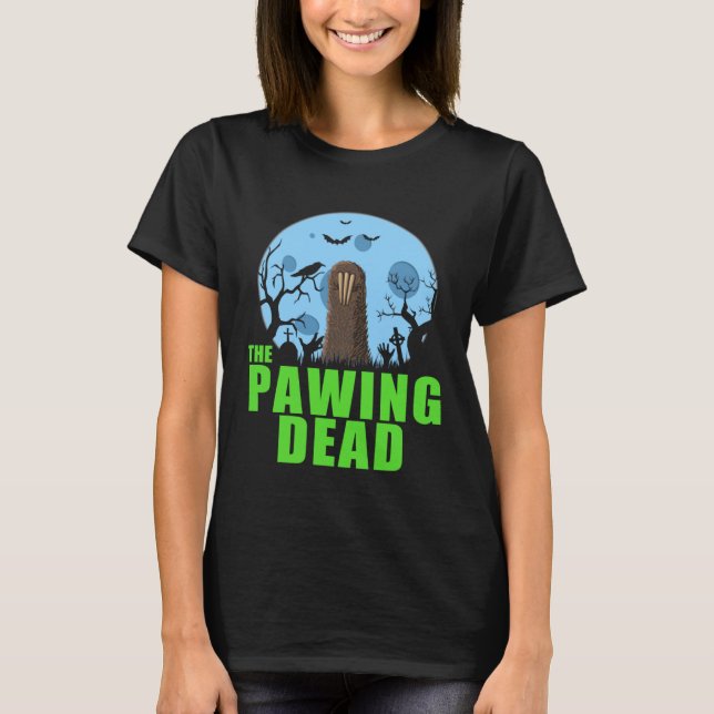 The Pawing Dead  Zombie Sloth Paw Halloween Costum T-Shirt (Vorderseite)