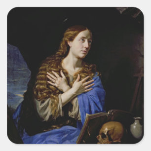 The Penitent Magdalene, 1657 Quadratischer Aufkleber