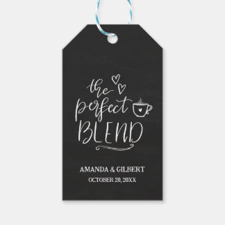 The Perfect Blend Cute Script Chalkboard Wedding Geschenkanhänger