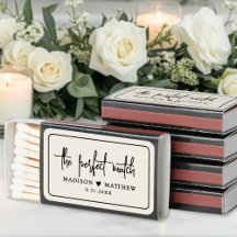 The Perfect Match Elegant Wedding Favors Matchbox