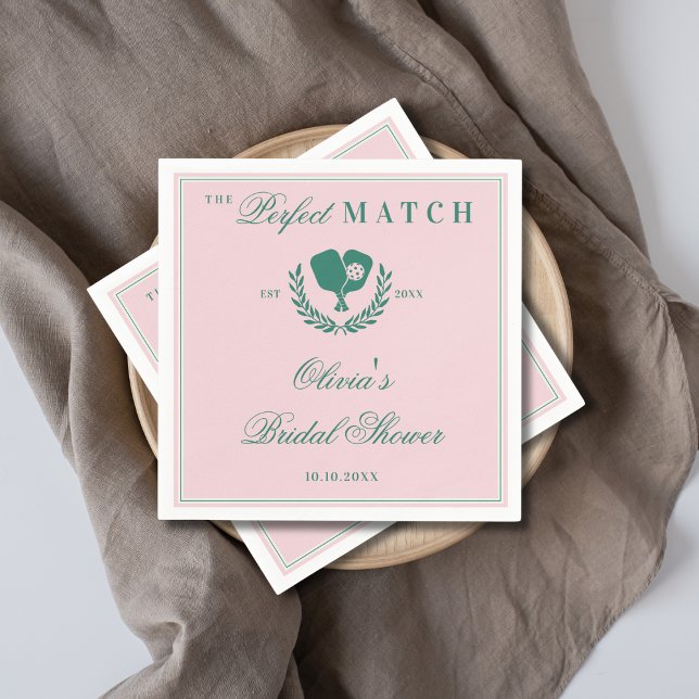 The Perfect Match Pickleball Club Bridal Shower Serviette (Von Creator hochgeladen)