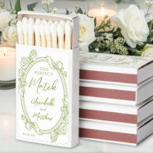 The Perfect Match Vintage Green Wedding Favor