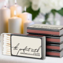 The Perfect Match Wedding Matchbox Favor