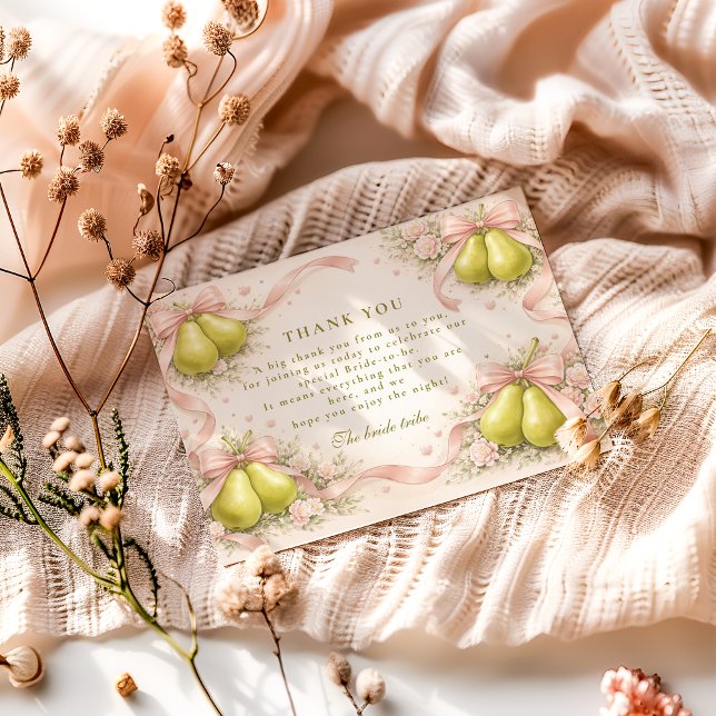 The Perfect Pair Pear Bridal Shower Dankeskarte (Von Creator hochgeladen)