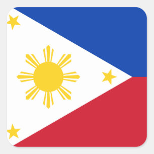The Philippines Flag Quadratischer Aufkleber