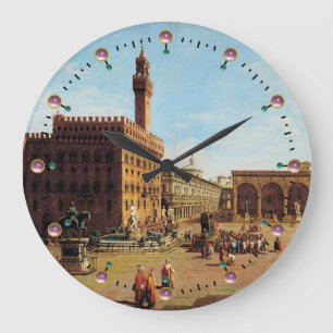 The Piazza della Signoria in Florenz Große Wanduhr