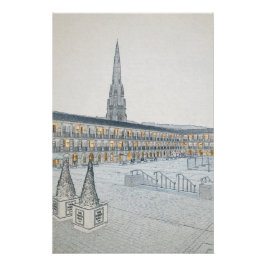 The Piece Hall, Halifax, Architektonische Skizze Poster