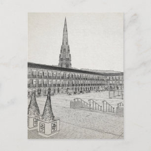 The Piece Hall, Halifax, Architektonische Skizze Postkarte