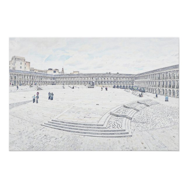 The Piece Hall Halifax – Historisches West Yorkshi Poster (Vorderseite)