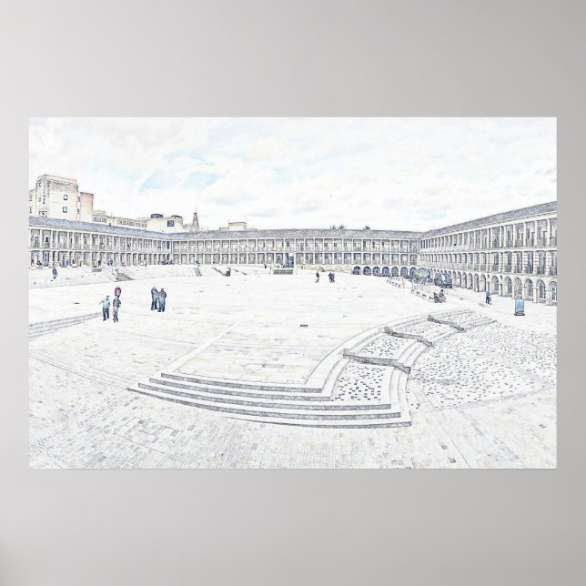 The Piece Hall Halifax – Historisches West Yorkshi Poster (Vorne)