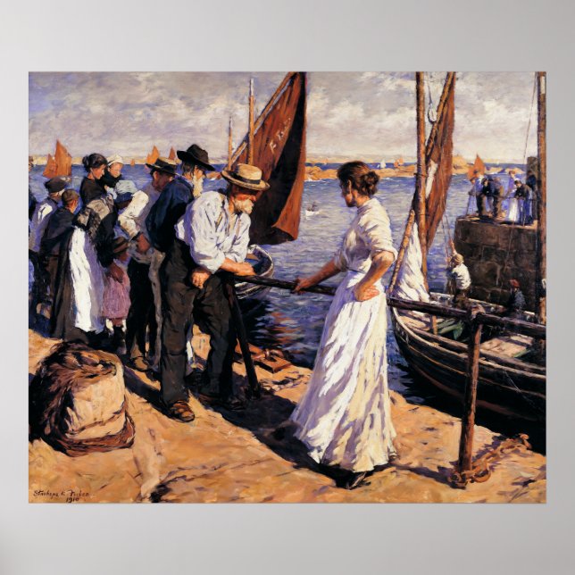 The Pier Head by Stanhope Forbes Poster (Vorne)
