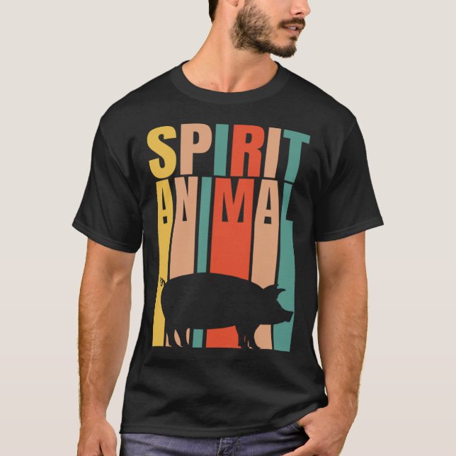The Pig Is My Spirit Animal  Retro T-Shirt (Vorderseite)