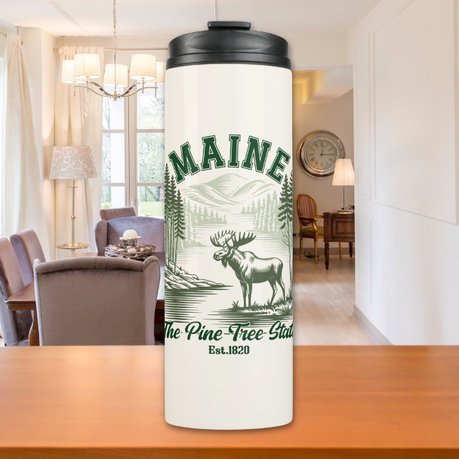 The Pine Tree State Mountain Forest View Thermosbecher (Von Creator hochgeladen)