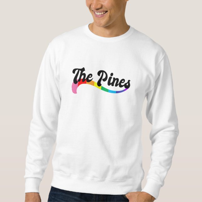 The Pines Fire Island NY Regenbogenlogo LGBTQ Stol Sweatshirt (Vorderseite)