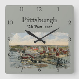 The Pittsburgh Point 1931 Custom Square Wall Clock Quadratische Wanduhr