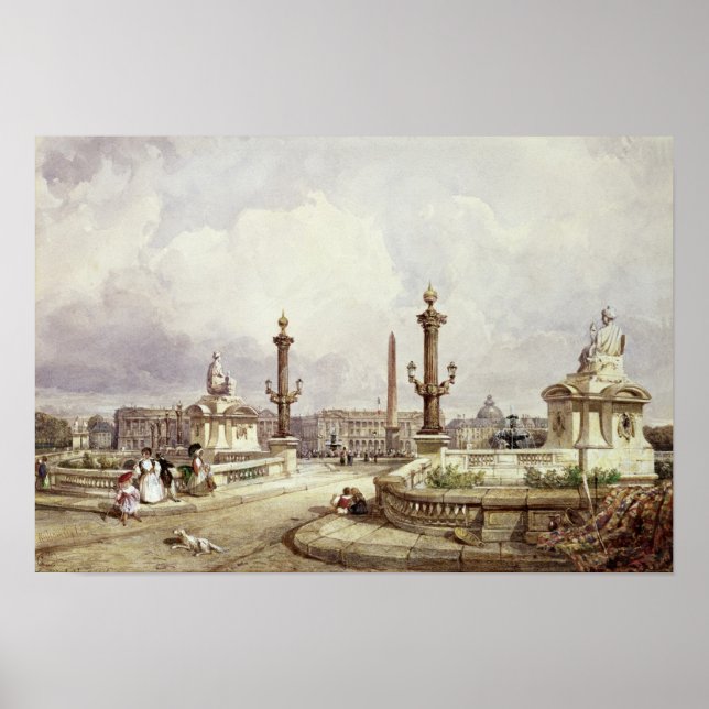 The Place de la Concorde, c.1837 Poster (Vorne)