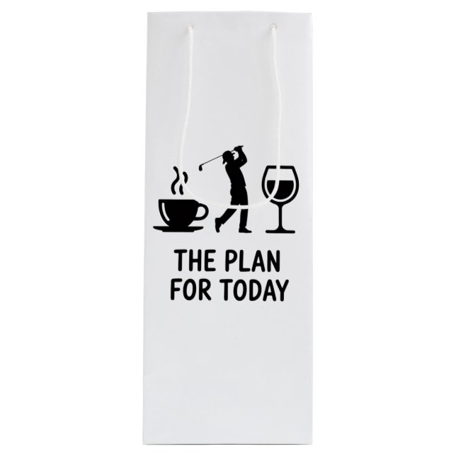 The Plane For Today Funny Golf Wine Coffee Golfer  Geschenktüte Für Weinflaschen (Vorderseite)