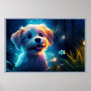 The Playful Antics of the Cute Pooch Poster