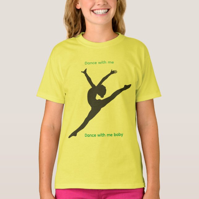 The Playground T-Shirt with dancer in chartreuse (Vorderseite)