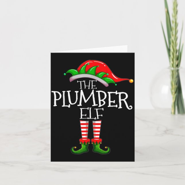 The Plumber Elf Christmas Gift, Plumbing Xmas Paja Karte (Vorderseite)