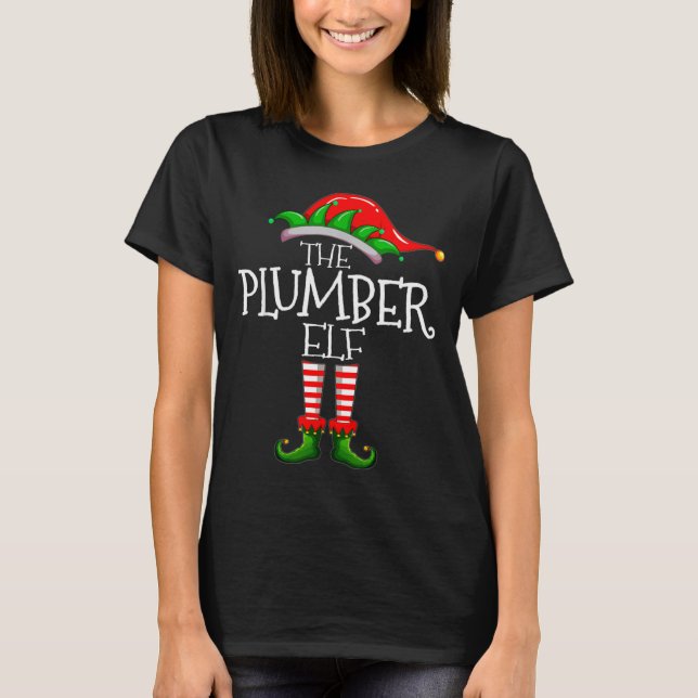 The Plumber Elf Christmas Gift, Plumbing Xmas Paja T-Shirt (Vorderseite)