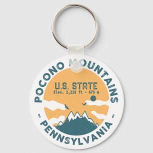 The Poconos Pennsylvania - Retro Vintag Souvenir Schlüsselanhänger