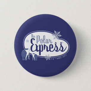 The Polar Express Polar Bears Retro Graphic Button