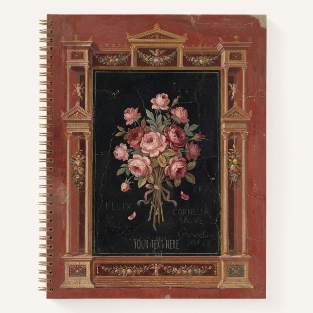 The Pompeian Rose: Ancient Roman Fresco Floral Notizbuch (Vorderseite)