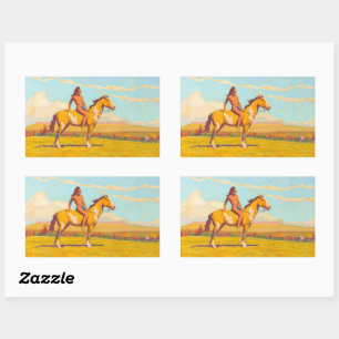 The Pony Boy, 1920 von Maynard Dixon Rechteckiger Aufkleber